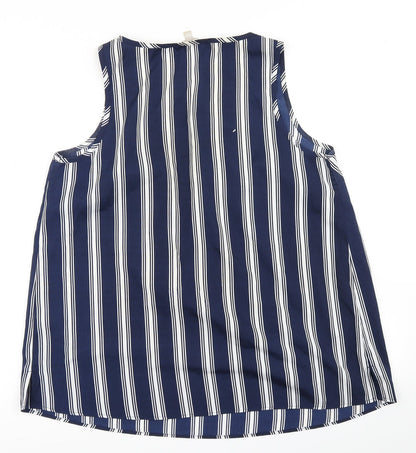 Anthology Womens Blue Striped  Basic Tank Size 12