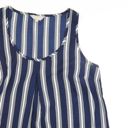 Anthology Womens Blue Striped  Basic Tank Size 12