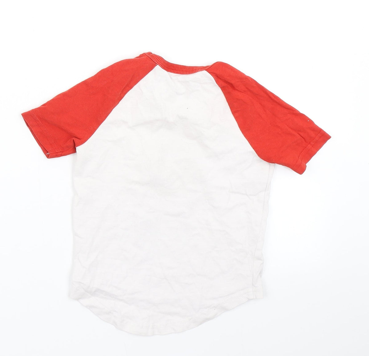 Back view of George boys’ white colourblock basic t-shirt, size 18-24, months