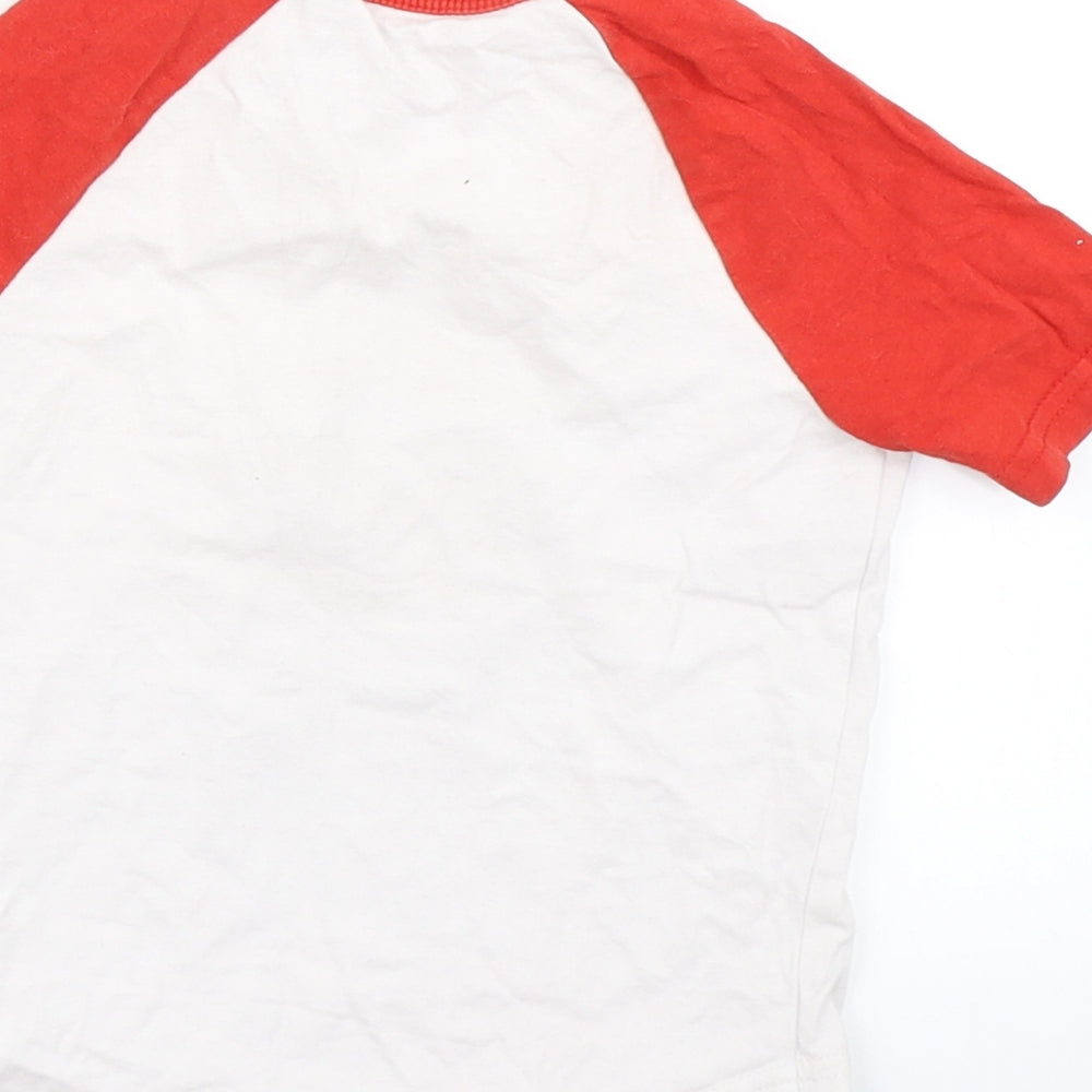 Brand and care label for George boys’ white colourblock basic t-shirt, size 18-24, months