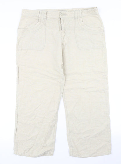 TU Womens Beige   Cargo Trousers Size 14 L25 in