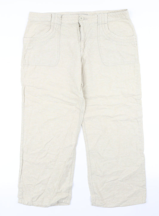 TU Womens Beige   Cargo Trousers Size 14 L25 in