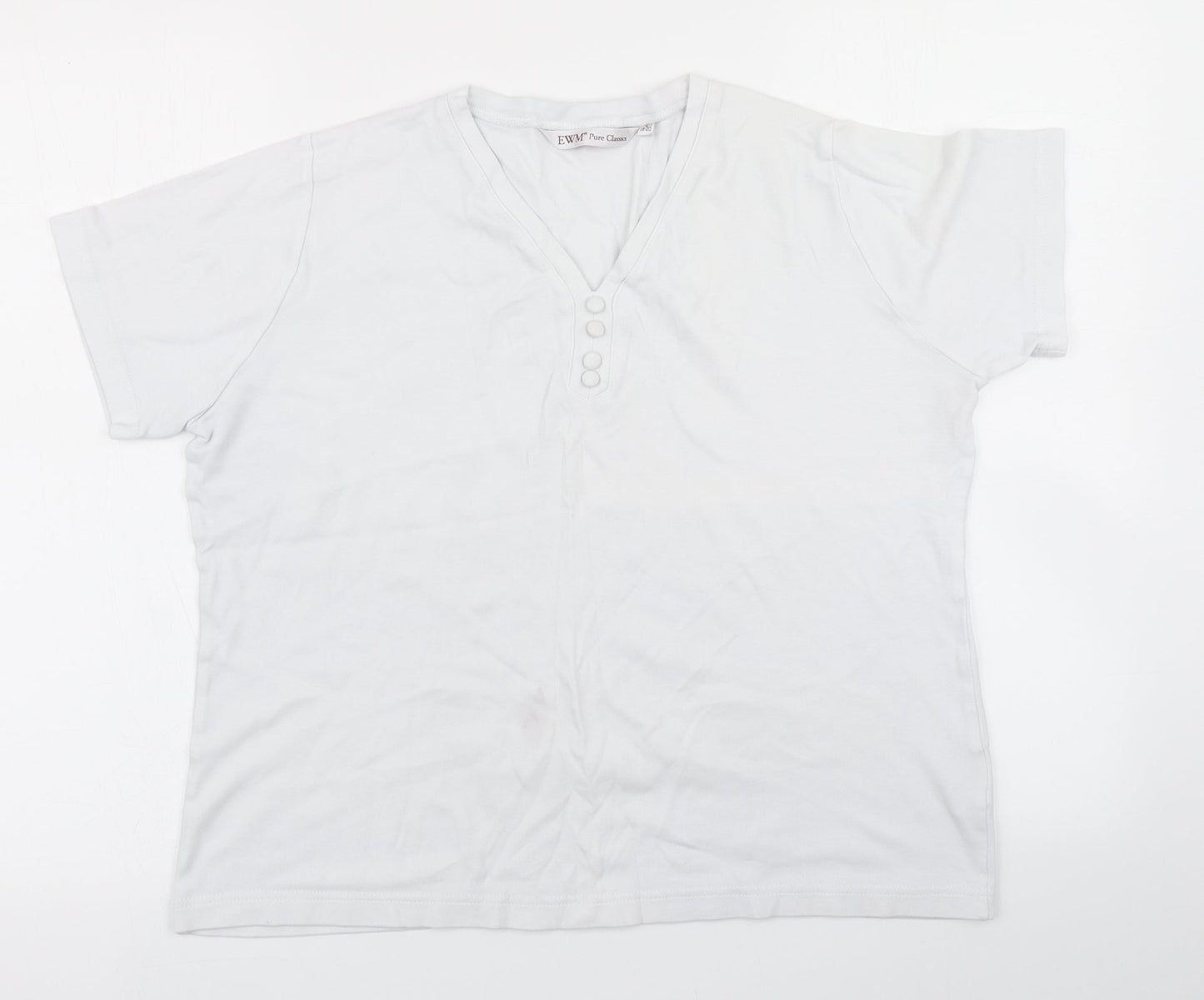 EWM Womens White   Basic T-Shirt Size L