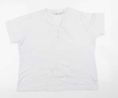 EWM Womens White   Basic T-Shirt Size L