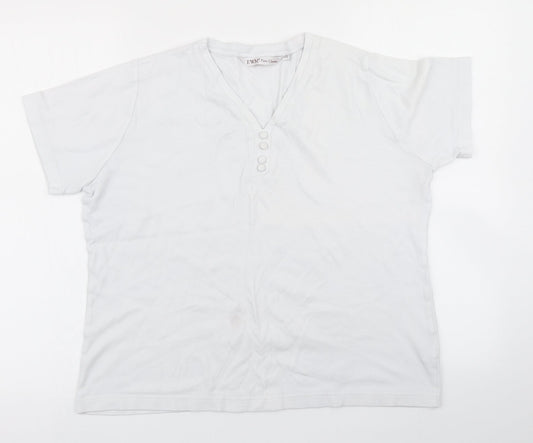 EWM Womens White   Basic T-Shirt Size L