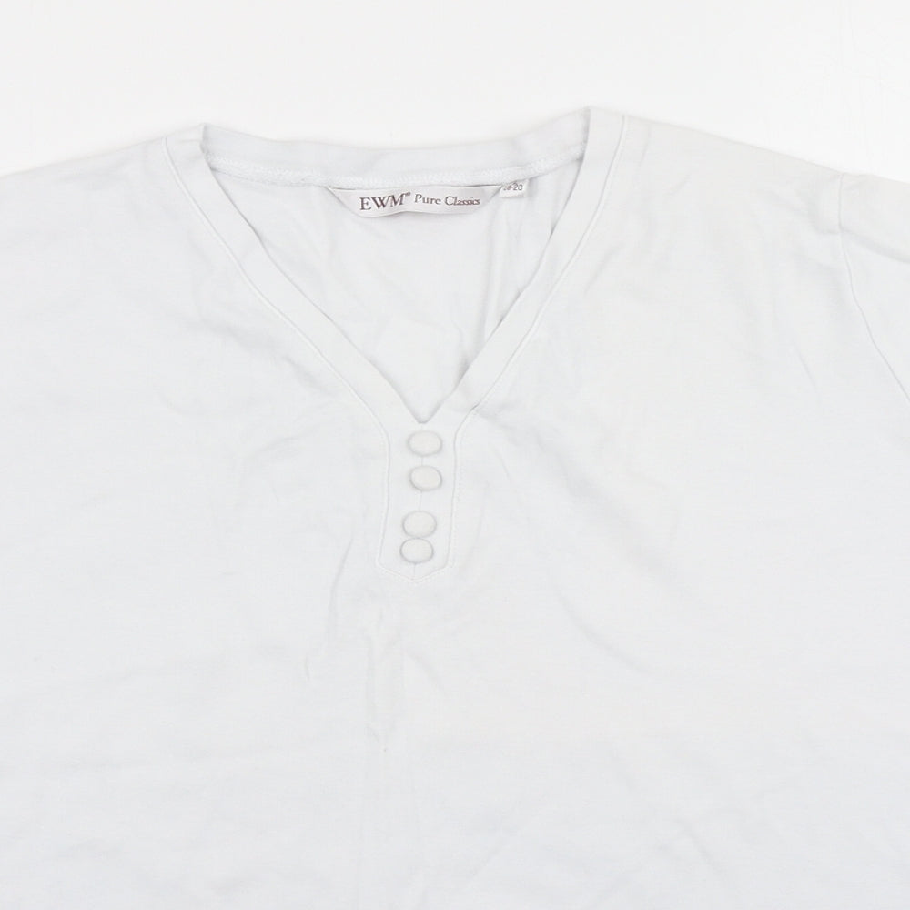 EWM Womens White   Basic T-Shirt Size L