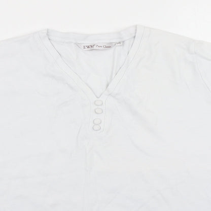 EWM Womens White   Basic T-Shirt Size L