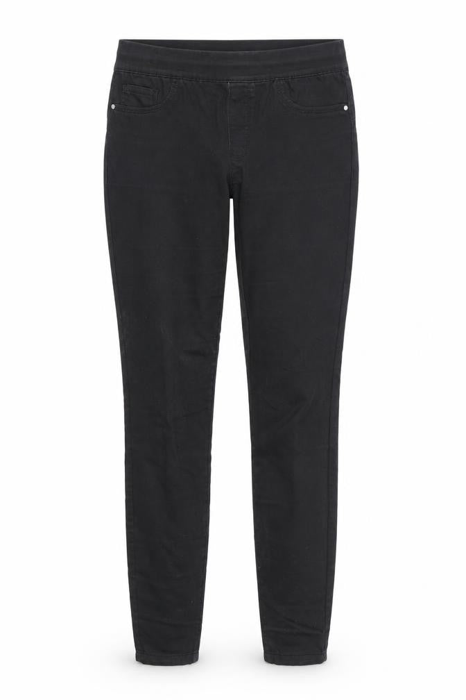 Front view of denim and co women’s black jegging jeans, size UK 10, 28-inch leg - stretch waistband