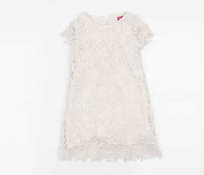 young dimenson Girls White Floral  Fit & Flare  Size 2-3 Years