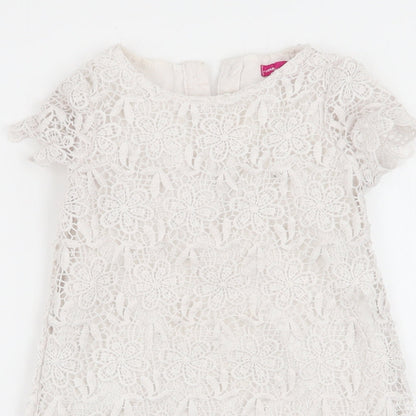 young dimenson Girls White Floral  Fit & Flare  Size 2-3 Years