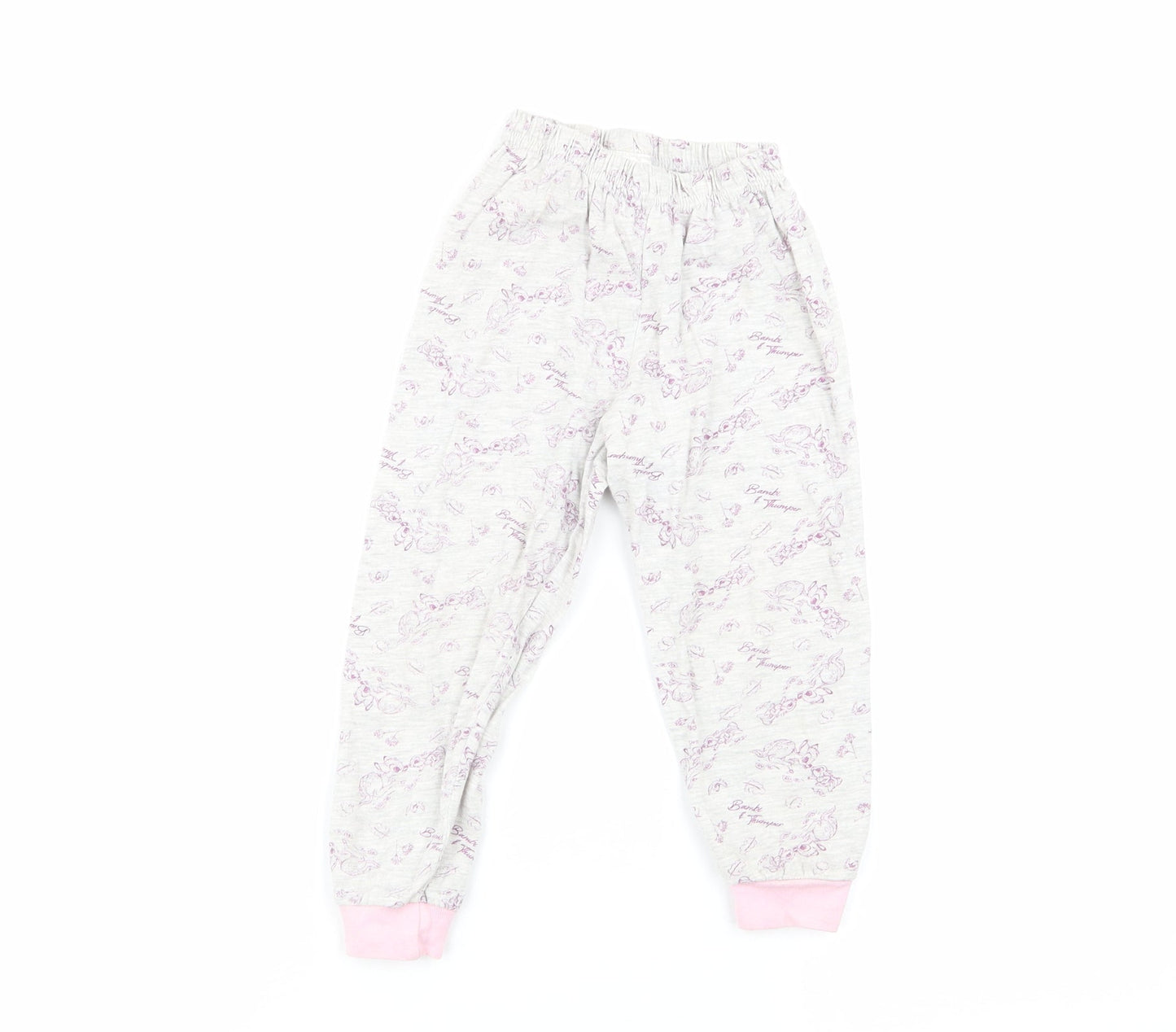 Preworn Girls Grey Floral  Babydoll Pyjama Pants Size 18-24 Months