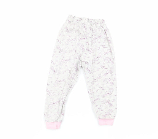 Preworn Girls Grey Floral  Babydoll Pyjama Pants Size 18-24 Months