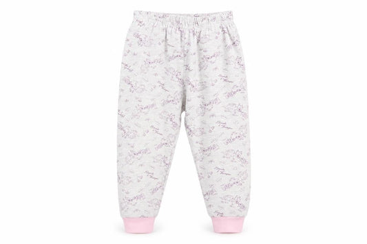 Preworn Girls Grey Floral  Babydoll Pyjama Pants Size 18-24 Months