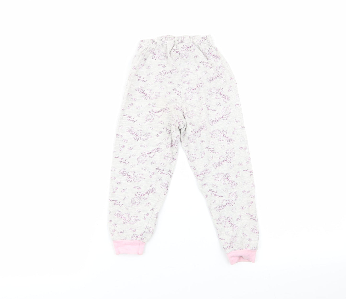 Preworn Girls Grey Floral  Babydoll Pyjama Pants Size 18-24 Months