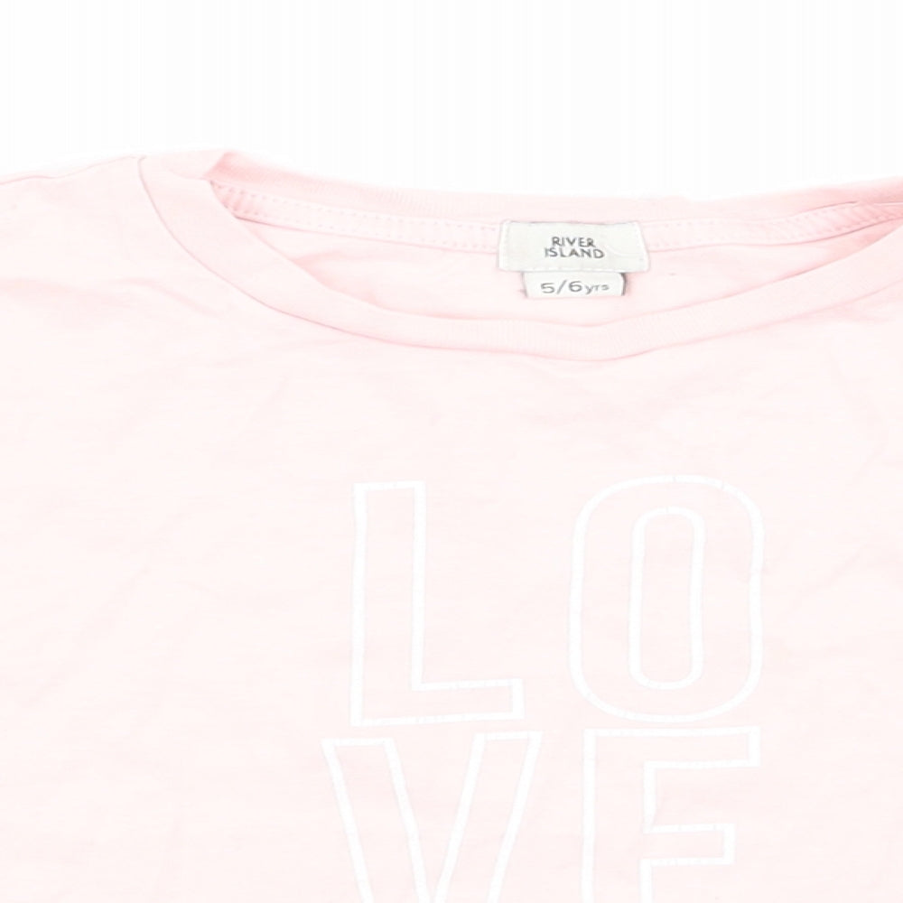 River Island Girls Pink   Basic T-Shirt Size 5-6 Years