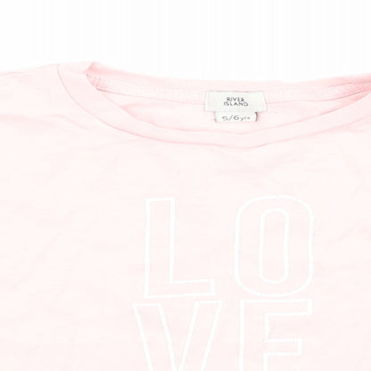 River Island Girls Pink   Basic T-Shirt Size 5-6 Years