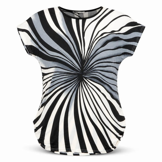 Front view of Klass women’s multicoloured geometric basic t-shirt, size S
