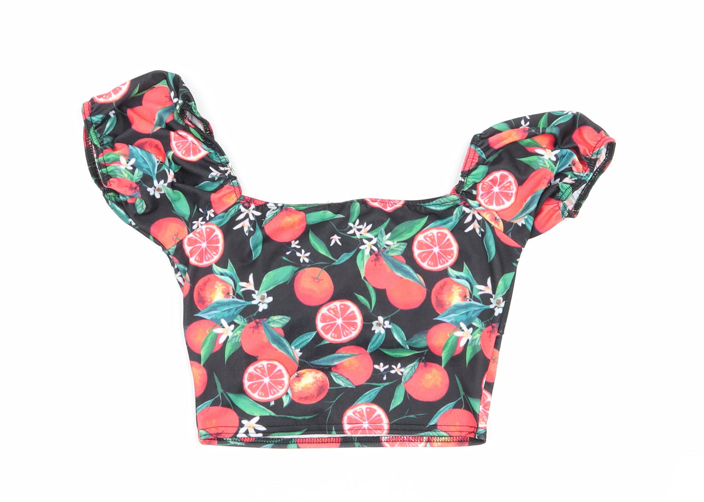 Boohoo Womens Multicoloured Geometric  Basic Blouse Size 12