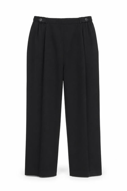 Front view of BHS women’s black trousers, size UK 12, 26-inch leg