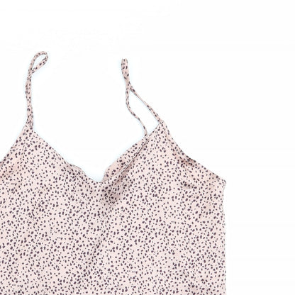 F&F Womens Pink Animal Print  Top Pyjama Top Size 8