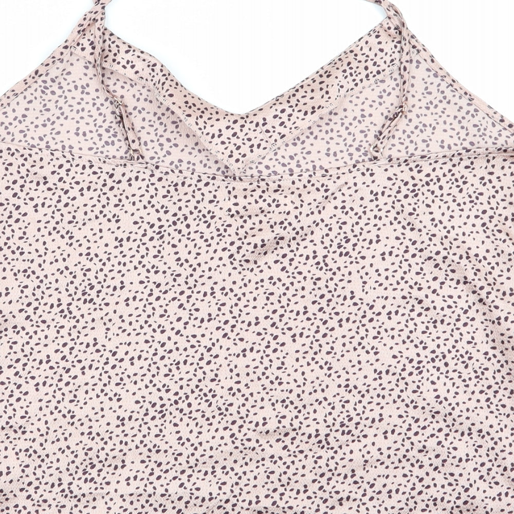 F&F Womens Pink Animal Print  Top Pyjama Top Size 8