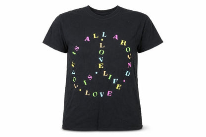 Front view of New Love Club women’s black basic t-shirt, size S