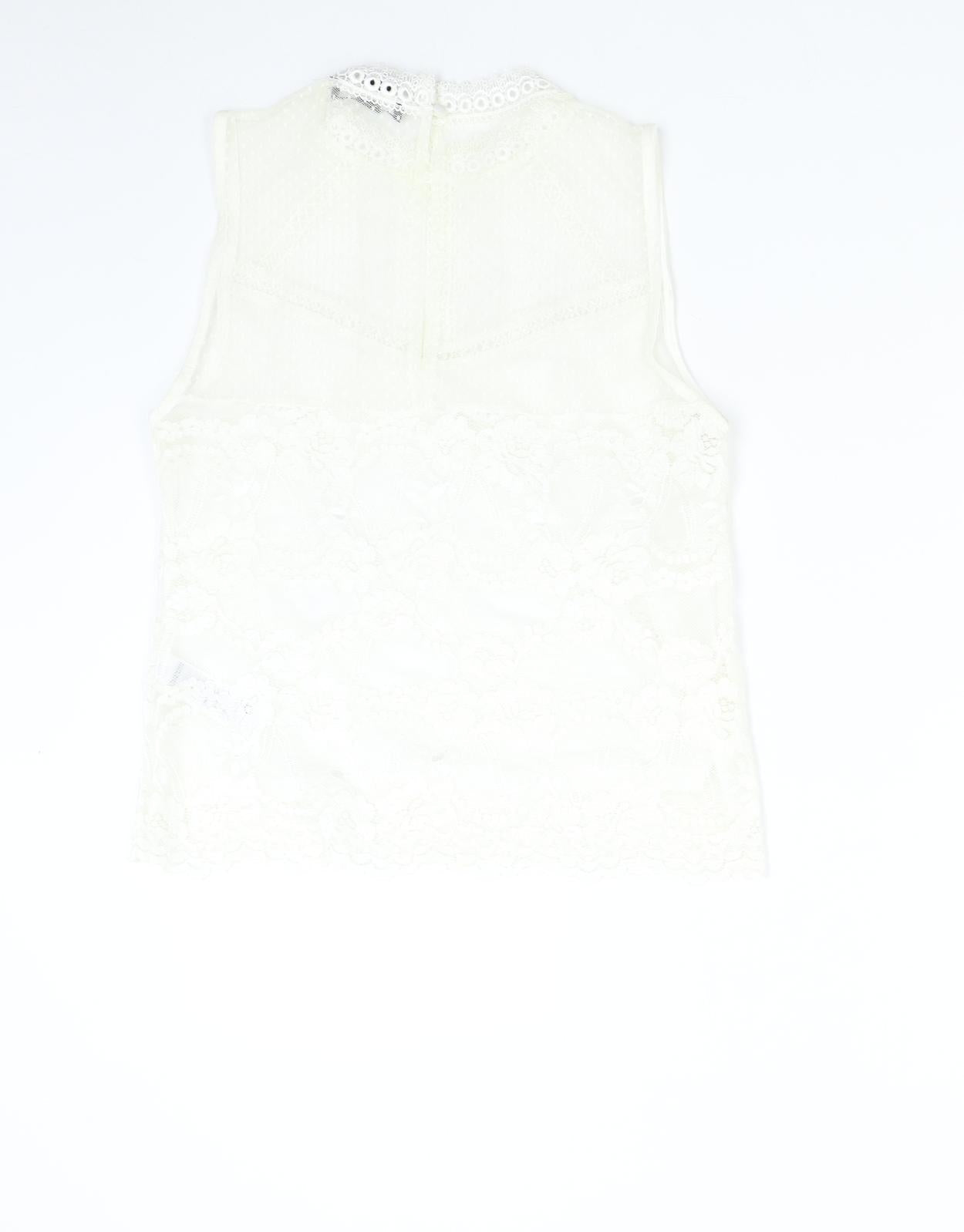 Womens UK Size 12 New Look Ivory Basic Blouse