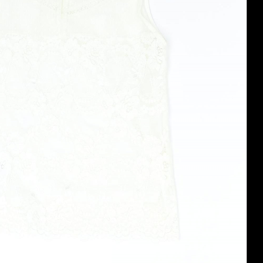 Womens UK Size 12 New Look Ivory Basic Blouse
