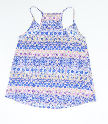 New Look Womens Blue Geometric  Camisole Tank Size 8