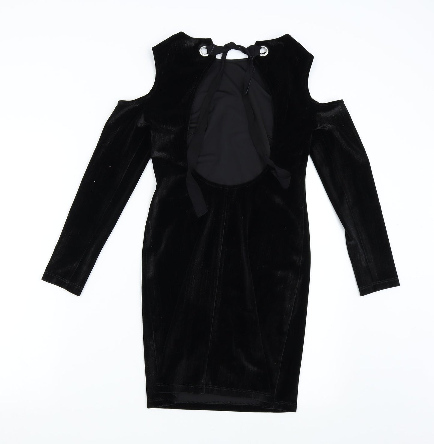 T opshop Womens Black  Velvet Bodycon  Size 8