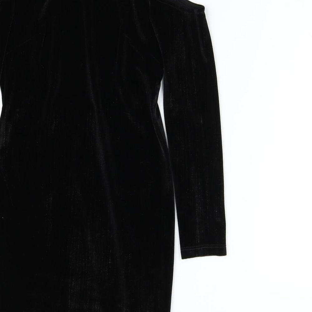 T opshop Womens Black  Velvet Bodycon  Size 8