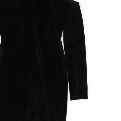 T opshop Womens Black  Velvet Bodycon  Size 8