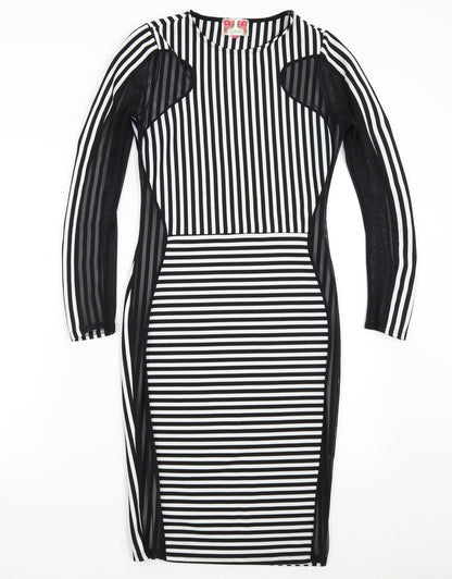 Ribbon Womens Multicoloured Striped  Bodycon  Size 8
