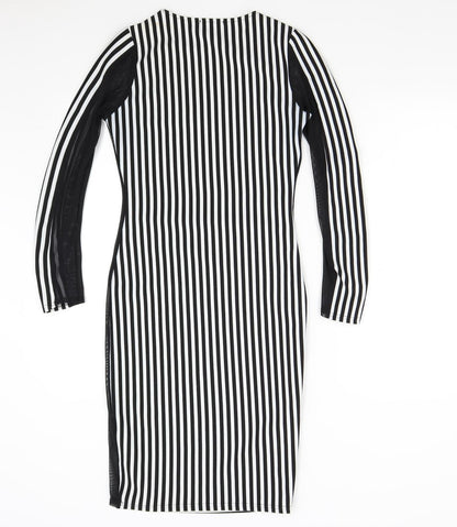 Ribbon Womens Multicoloured Striped  Bodycon  Size 8