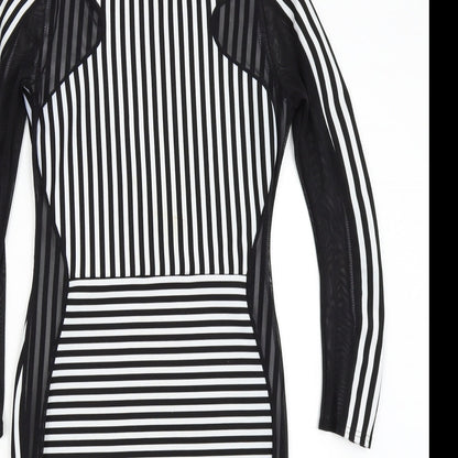 Ribbon Womens Multicoloured Striped  Bodycon  Size 8