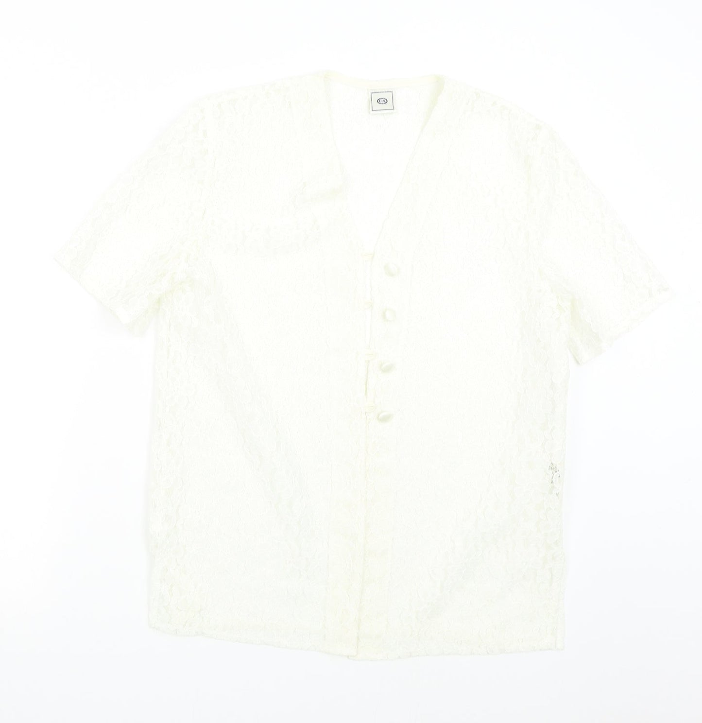 Womens UK Size 12 C&A Ivory Basic Blouse