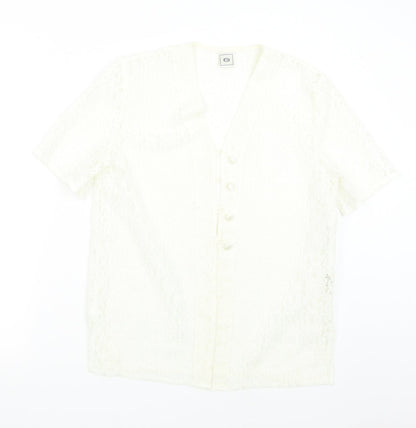 Womens UK Size 12 C&A Ivory Basic Blouse