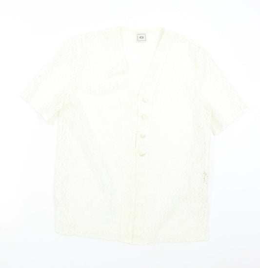 Womens UK Size 12 C&A Ivory Basic Blouse