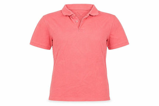Front view of Primark women’s pink basic polo, size S