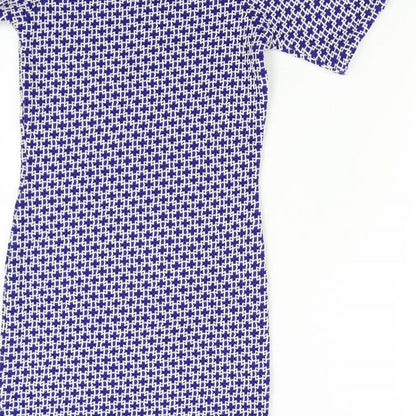 Topshop Womens Blue Geometric  Shift  Size 10