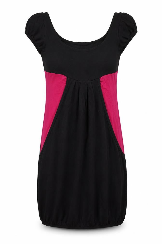 Front view of Evita women’s black slip dress, size UK 10