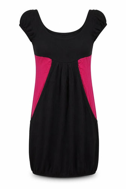 Front view of Evita women’s black slip dress, size UK 10