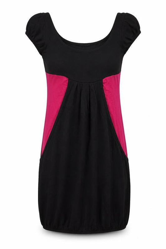 Front view of Evita women’s black slip dress, size UK 10