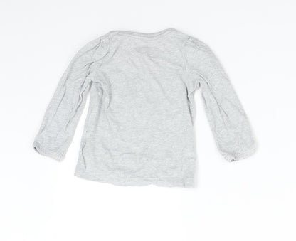 Mothercare Baby Grey Solid   Pyjama Top Size 12-18 Months  - Bunny