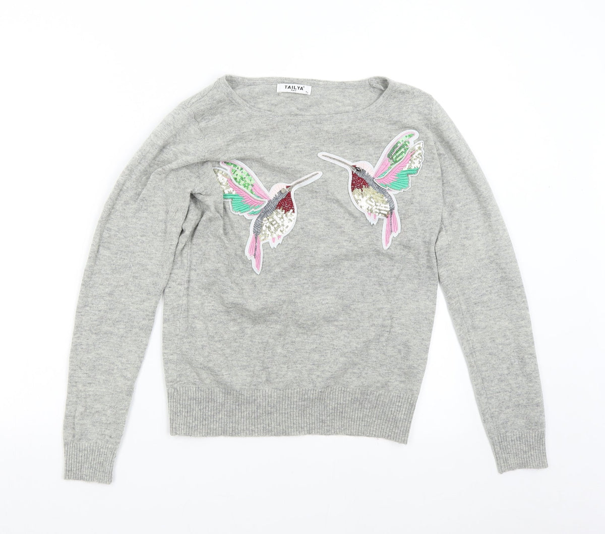 Front view of Tailya women’s grey knit jumper, size S