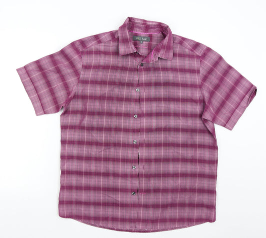 Mens UK Size M M&S Pink  Button-Up Short Sleeve Casual Shirt