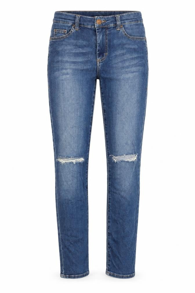 Front view of Topshop women’s blue skinny jeans, size UK 25, in, 25-inch leg