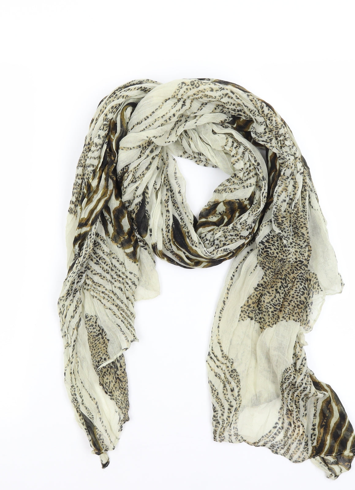 Preworn Womens Brown Animal Print   Scarf