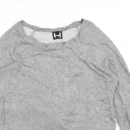 Close-up detail of Bordeaux women’s grey jumper, size M