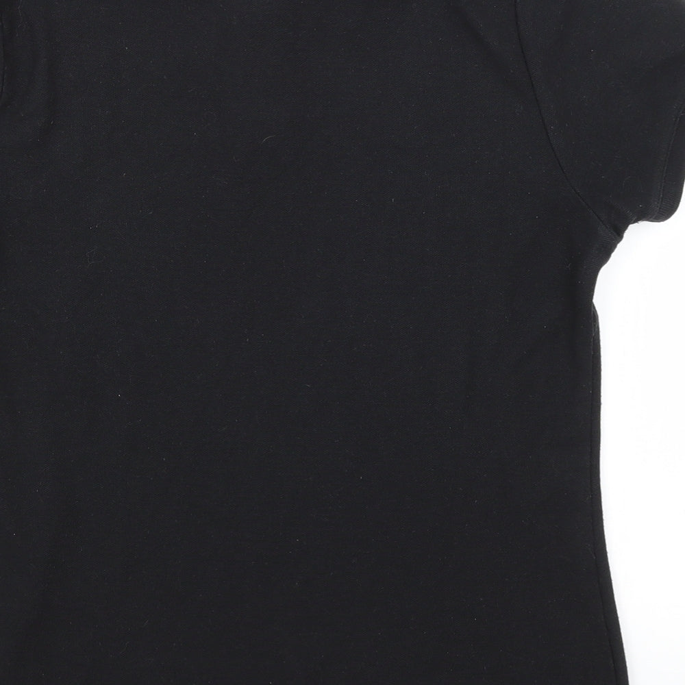 Womens UK Size M Fruit of the Loom Black Basic Polo